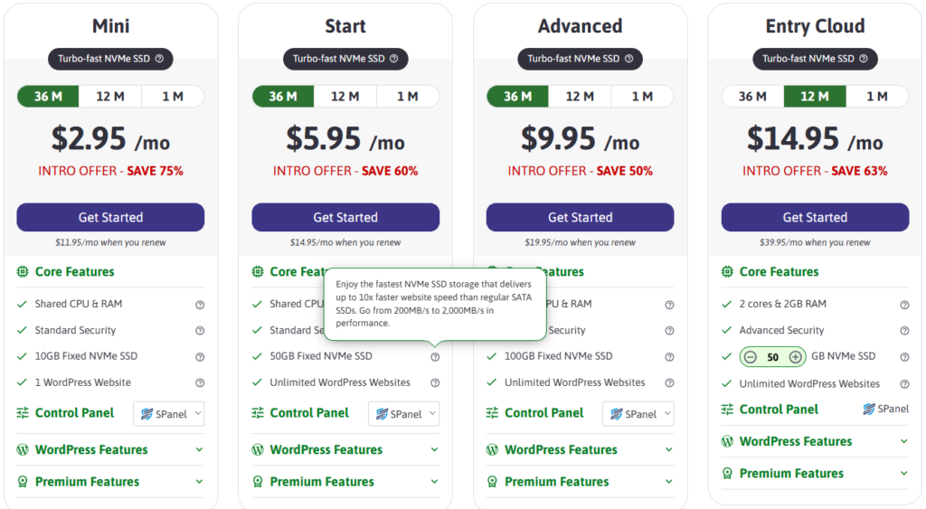 ScalaHosting Plans & Pricing